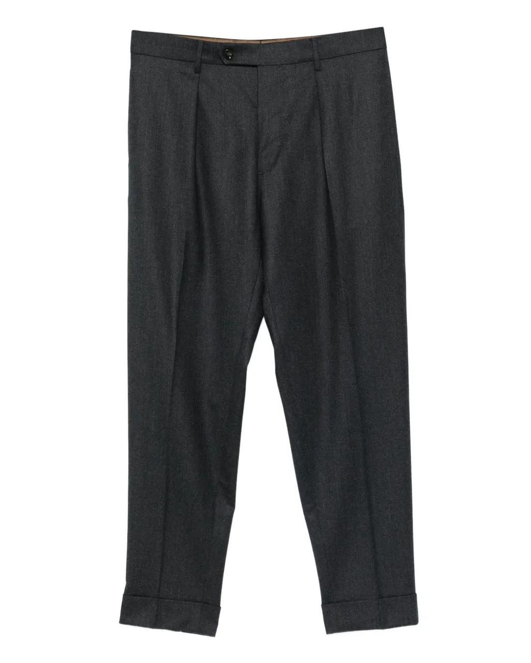 Berwich Gray Chiaia Pleated Trousers for men