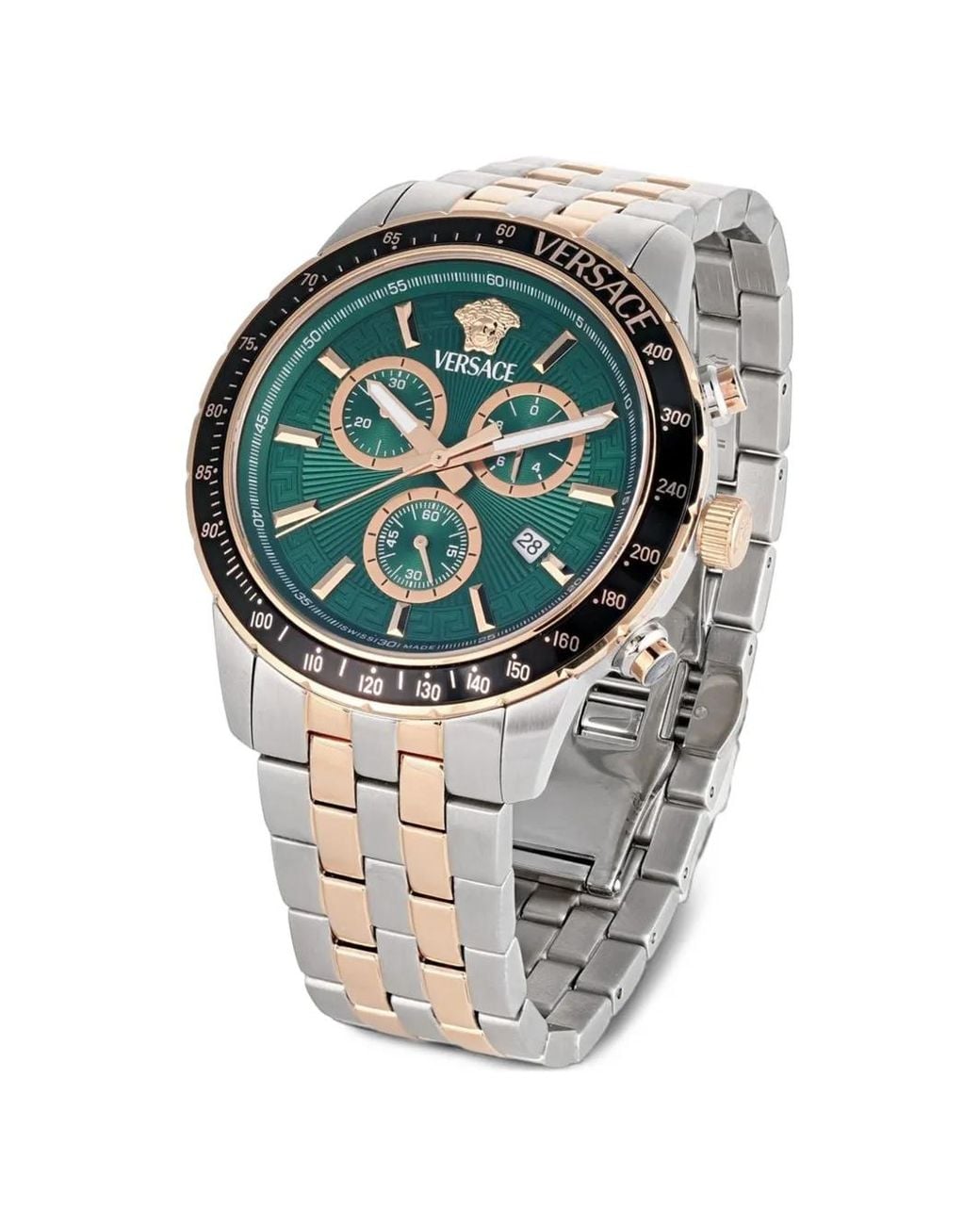 Versace Gray Greca Chrono 44Mm Watch for men