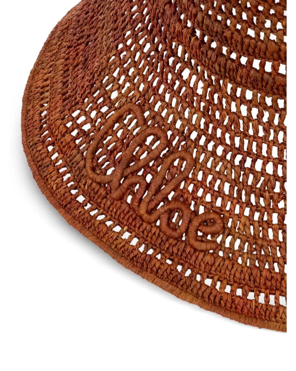 Chloé Brown Raffia Capeline Hat