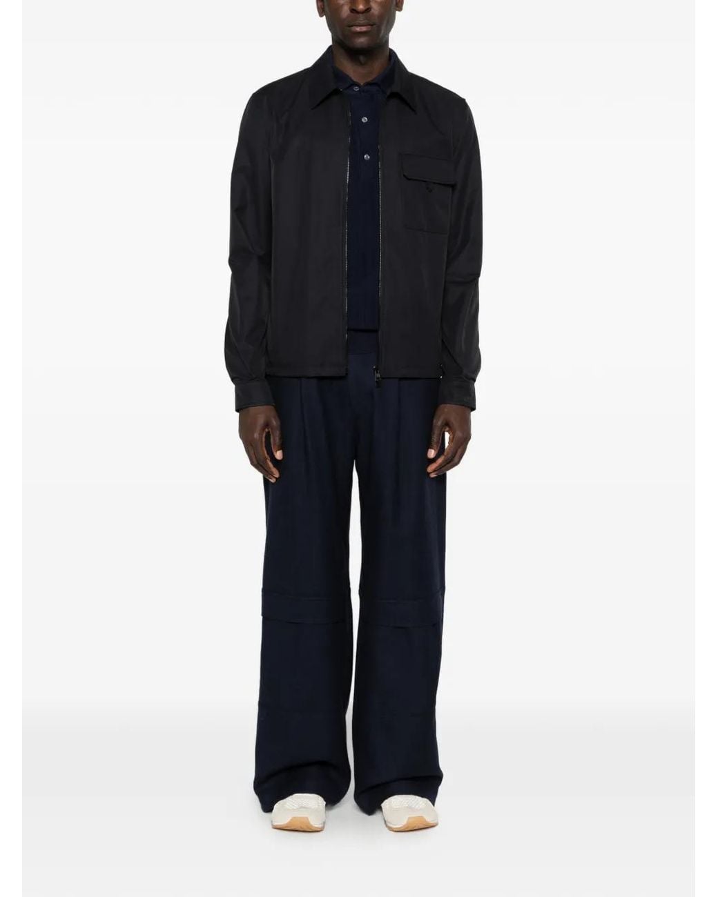 Moncler Black Chest-Pocket Zip Jacket for men