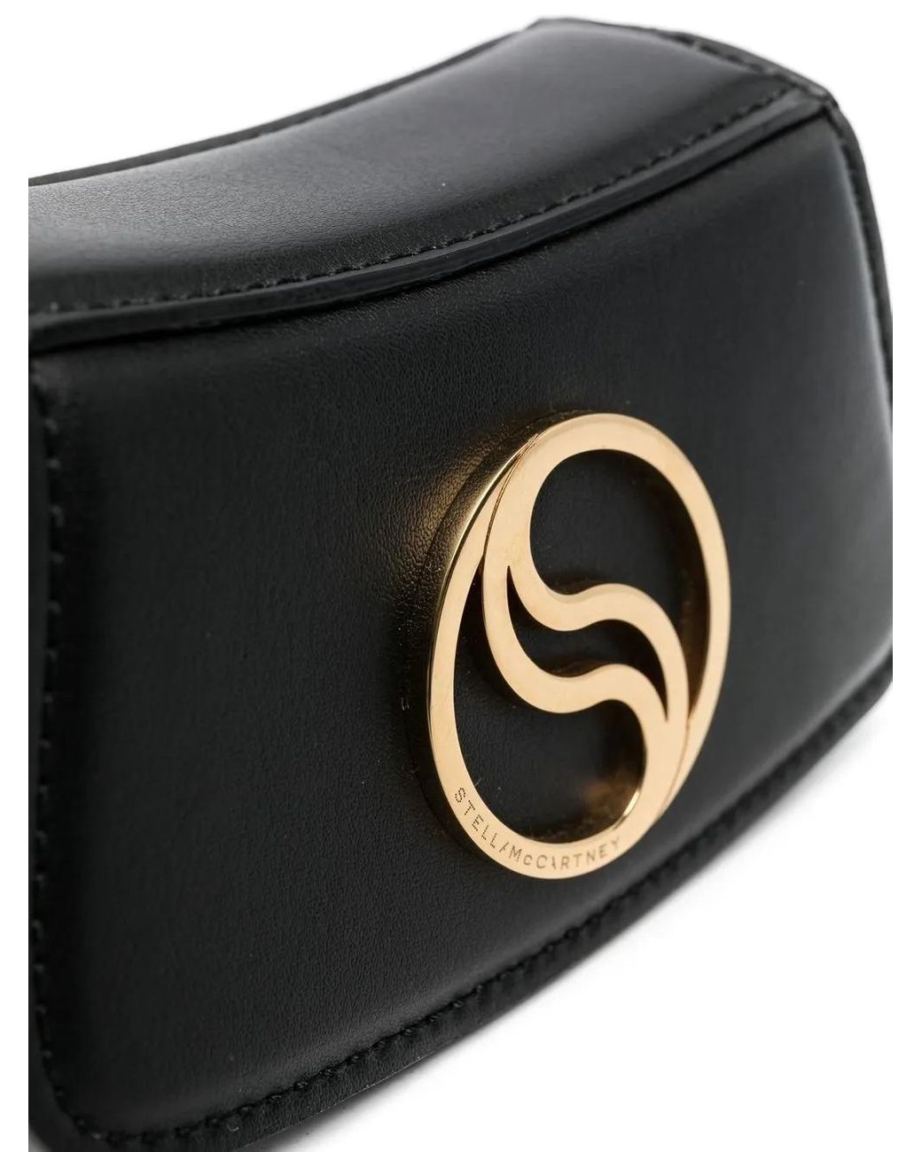 Stella McCartney Black S Logo Plaque Curved Belt Bag