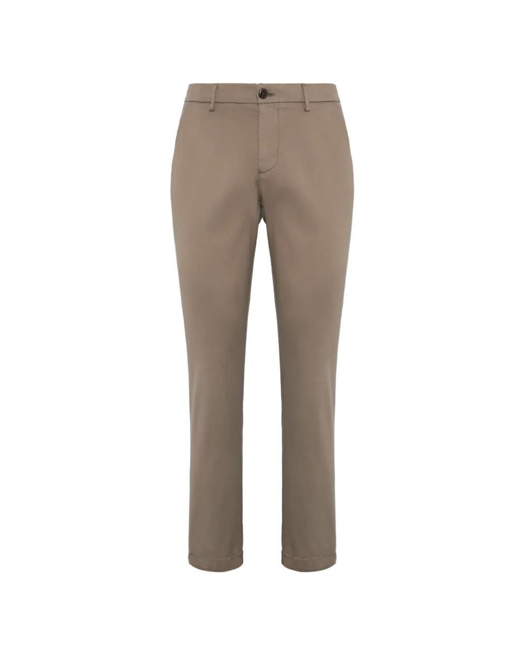 Boggi Gray Stretch Cotton/Tencel Trousers for men