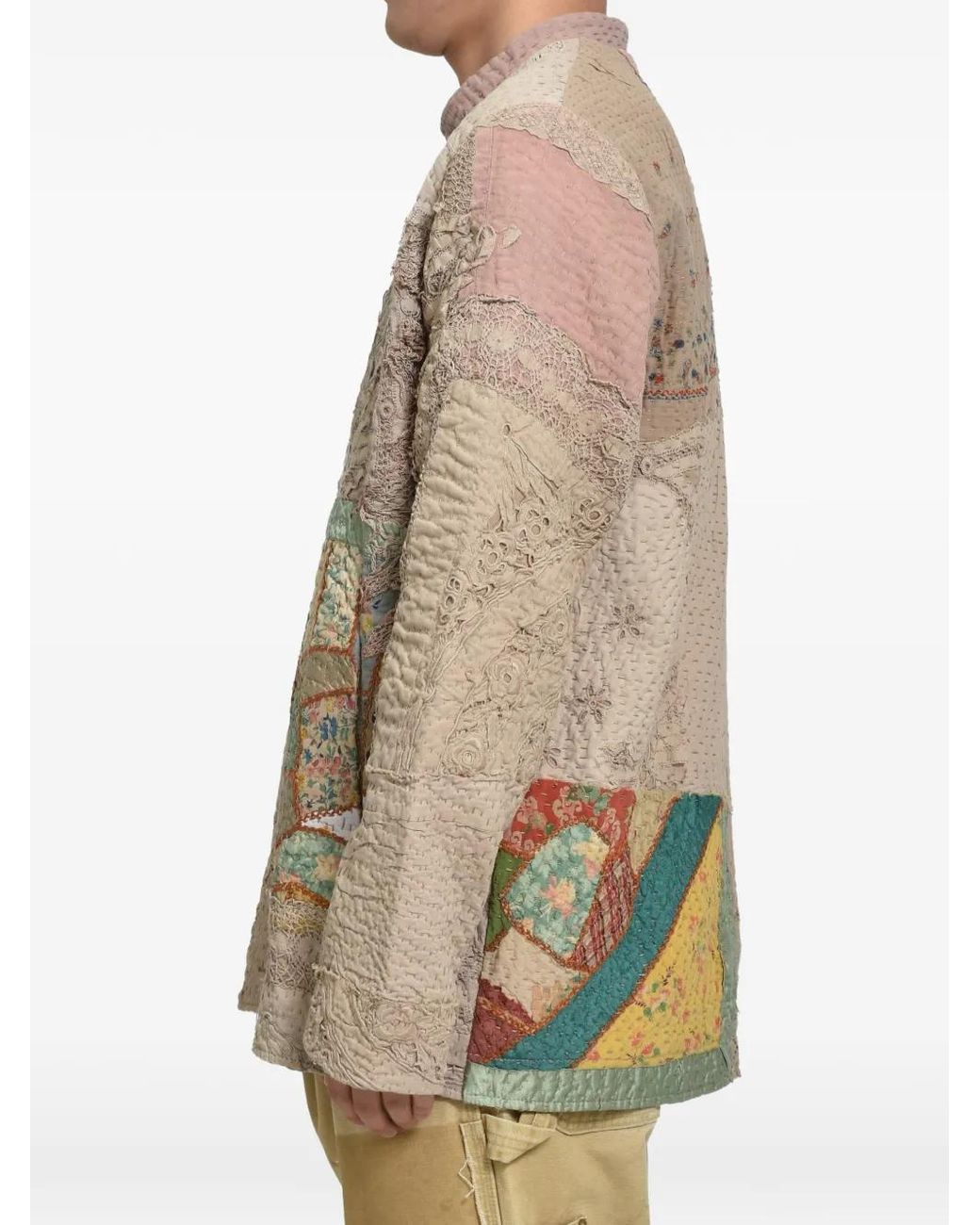 By Walid Brown Albert Patchwork Jacket for men