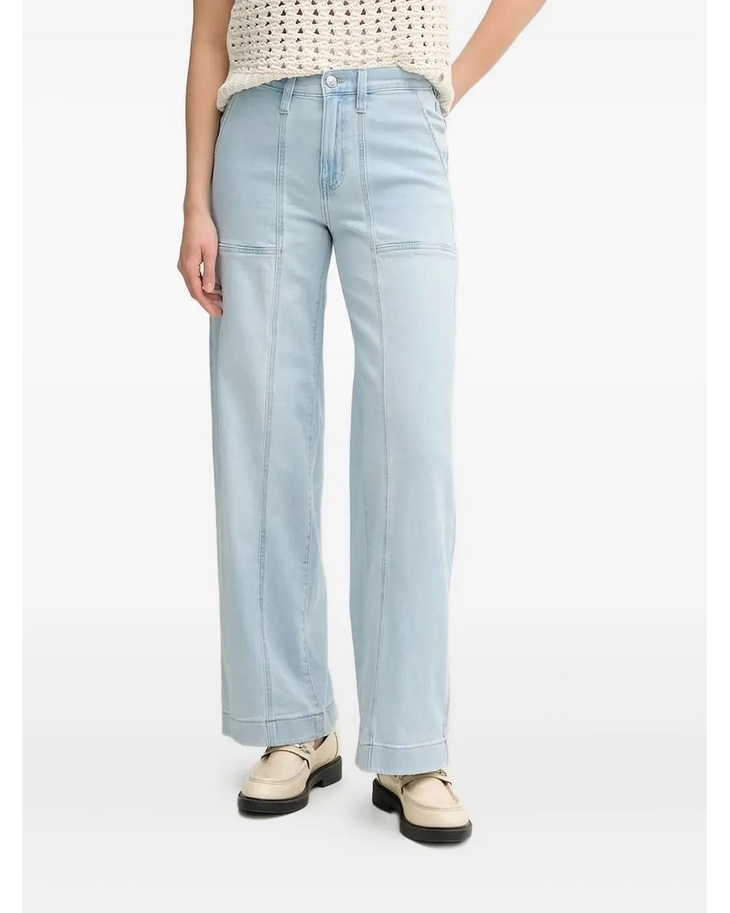 DKNY Blue Pocket Wide-Leg Jeans