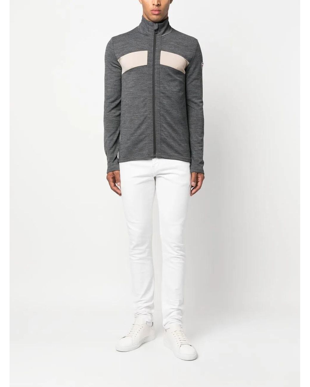 Rossignol Gray React Merino Zip-Up Top for men