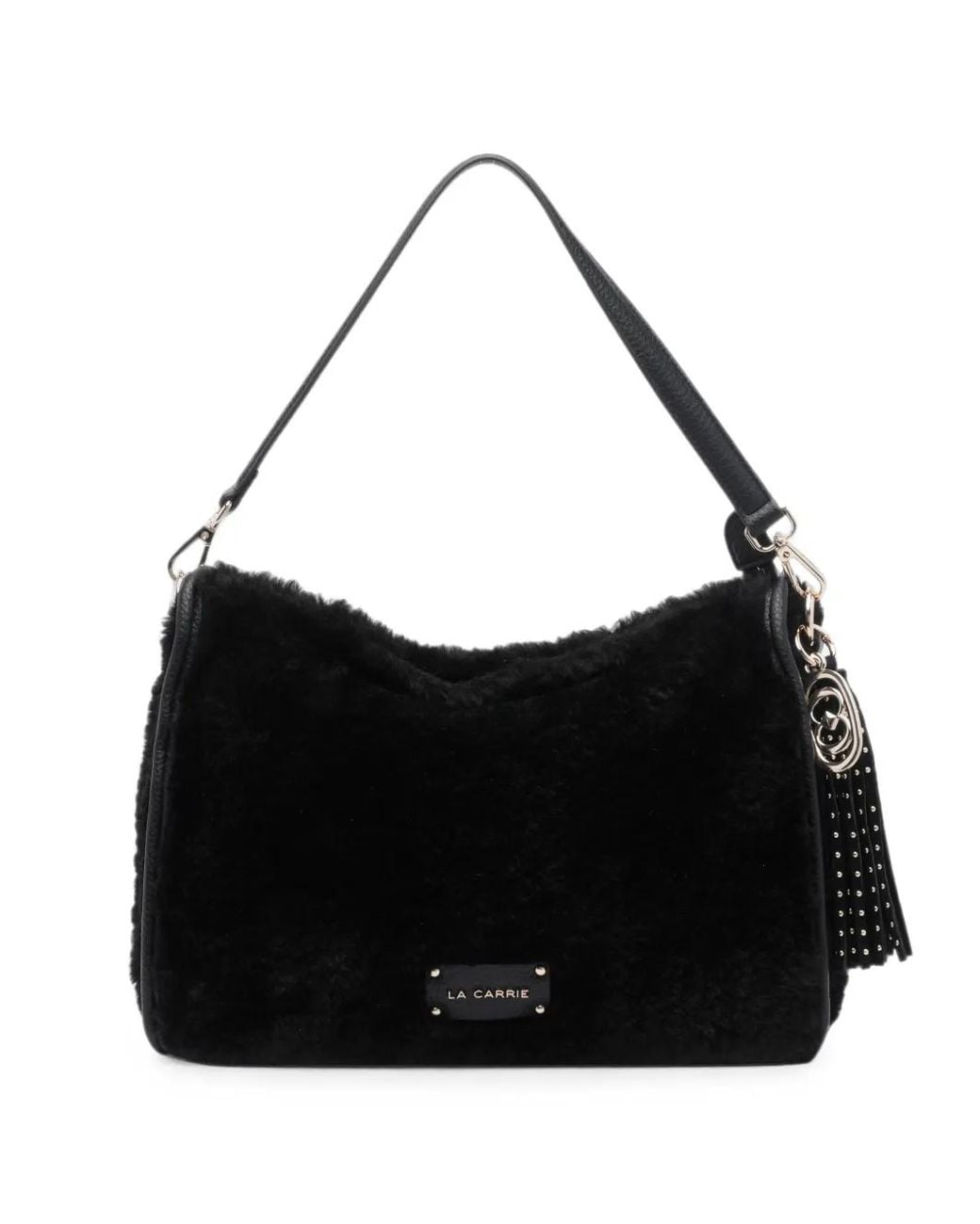 La Carrie Black Teddy Shoulder Bag