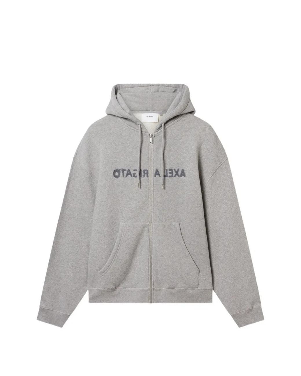 Axel Arigato Gray Rhys Logo-Embroidered Zip-Up Hoodie for men