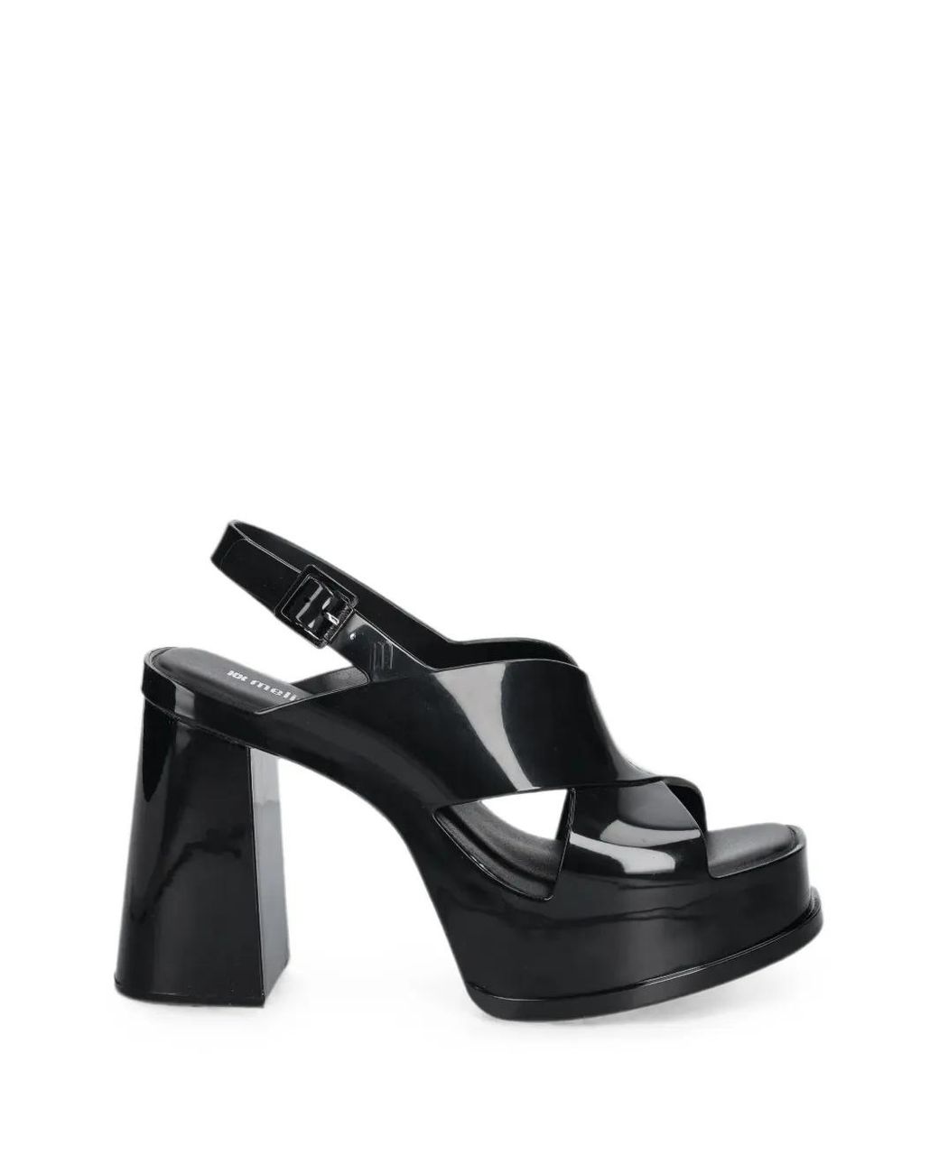 Melissa Black Dance Platform Crossover-Strap Pumps