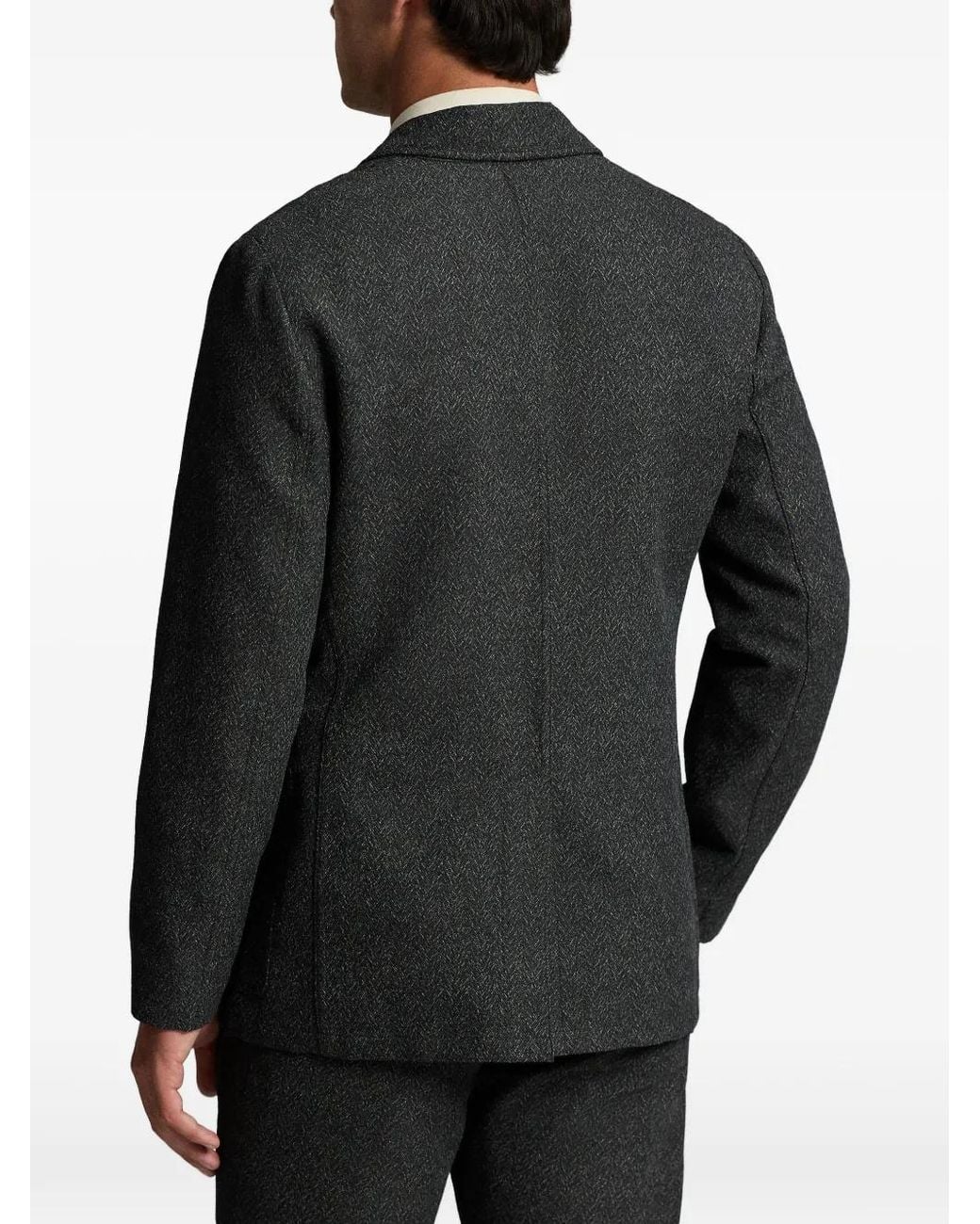 RRL Black Herringbone-Pattern Single-Breasted Blazer for men