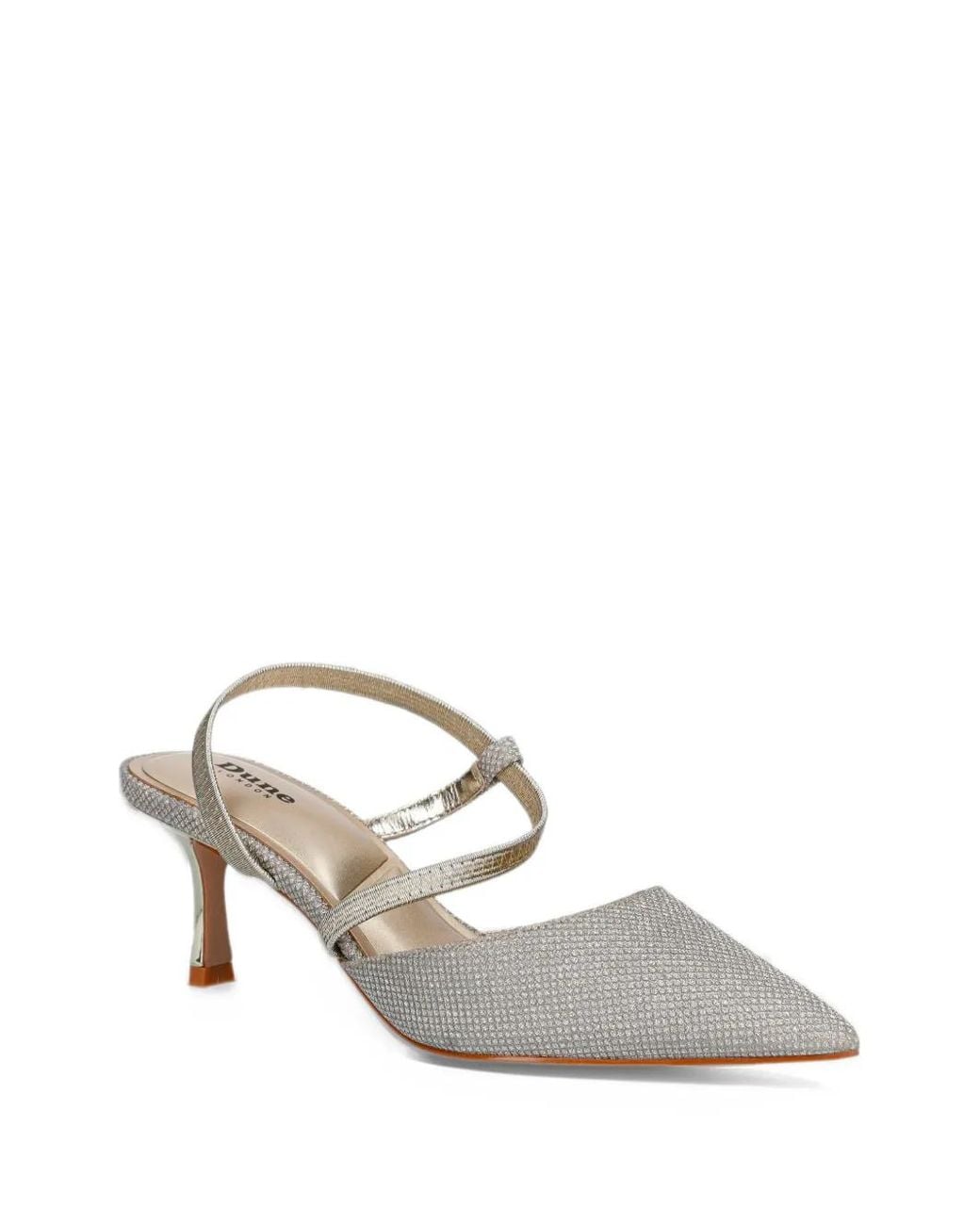 Dune White Charming Glitter-Effect Slingback Pumps