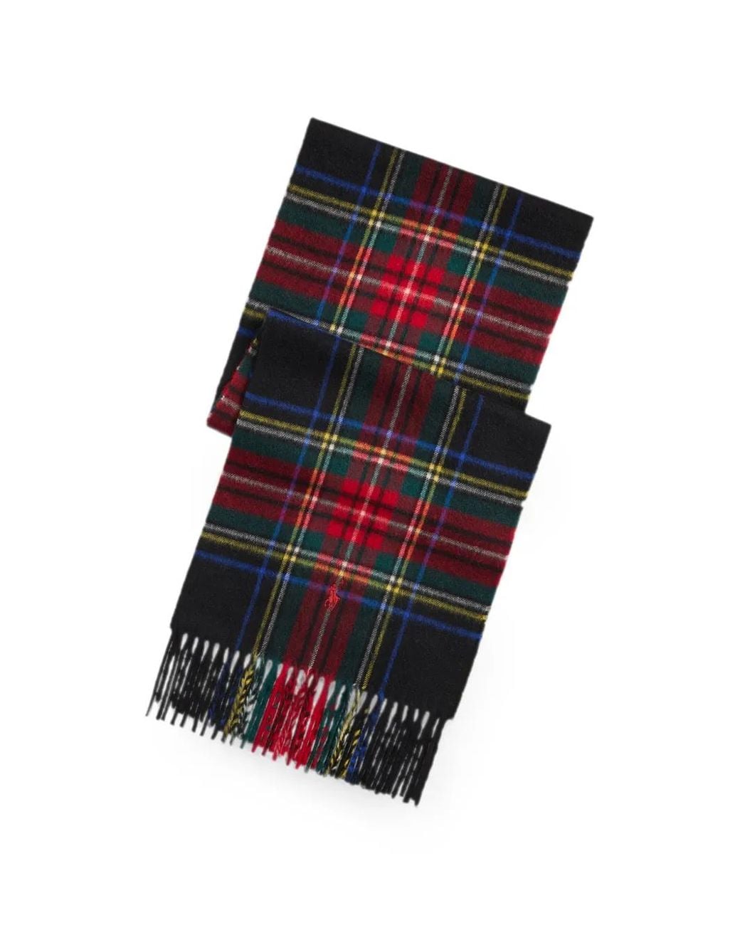 Polo Ralph Lauren Black Plaid Cashmere Scarf for men