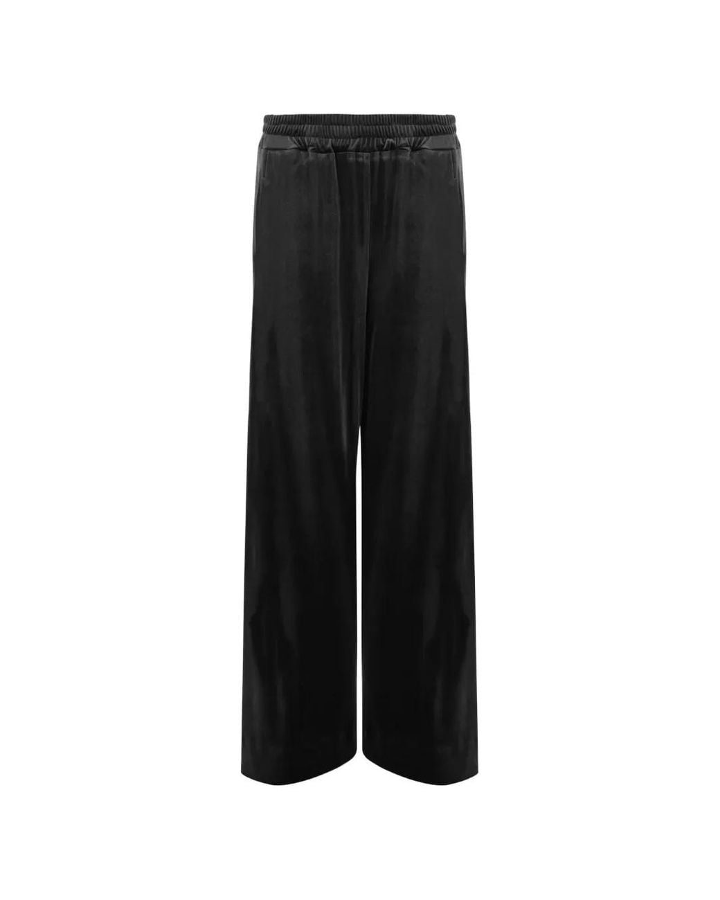 DON'T @ ME Black Elasticated-Waistband Trousers