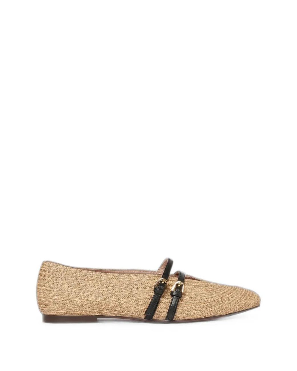 Coccinelle White Risako Buckle-Strap Ballet Flats
