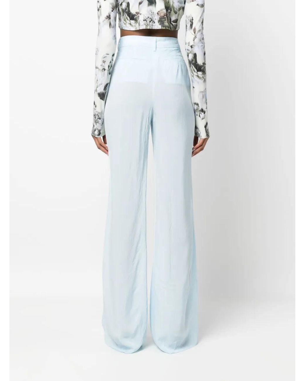 Sportmax Blue Straight-Leg Cut Trousers