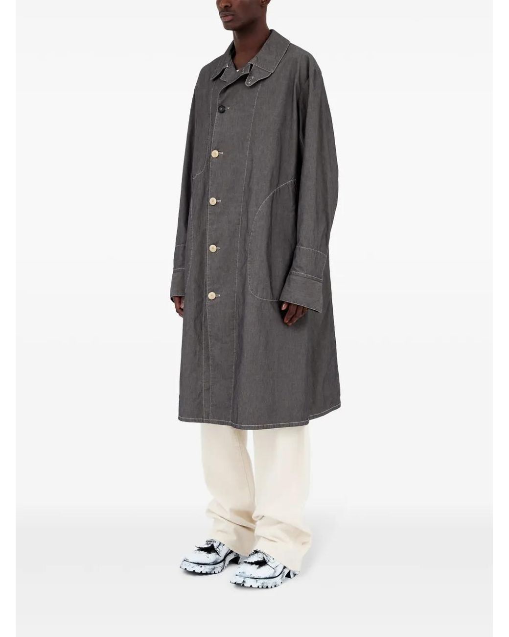 Maison Margiela Gray Four Stitches Coat for men