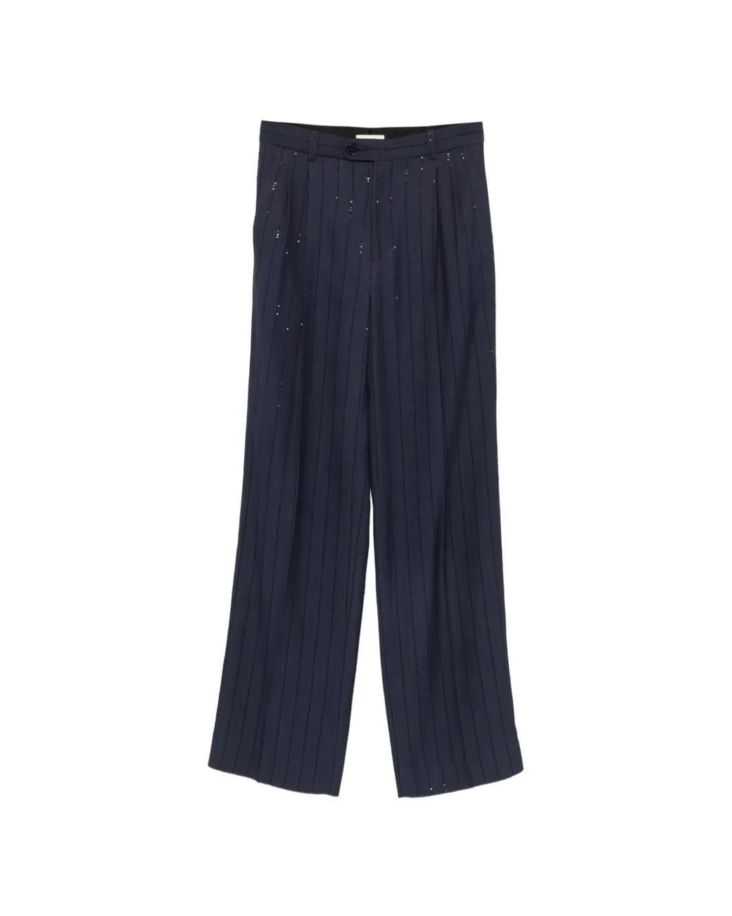 Sandro Blue Sequin-Embellished Trousers