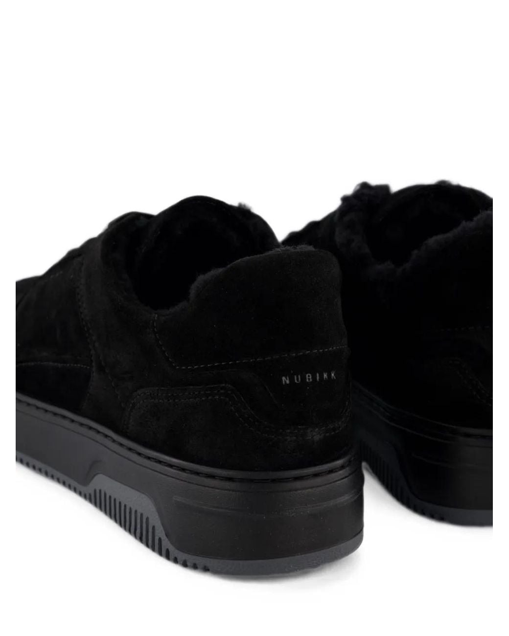 Nubikk Black Basket Court Fur Sneakers for men