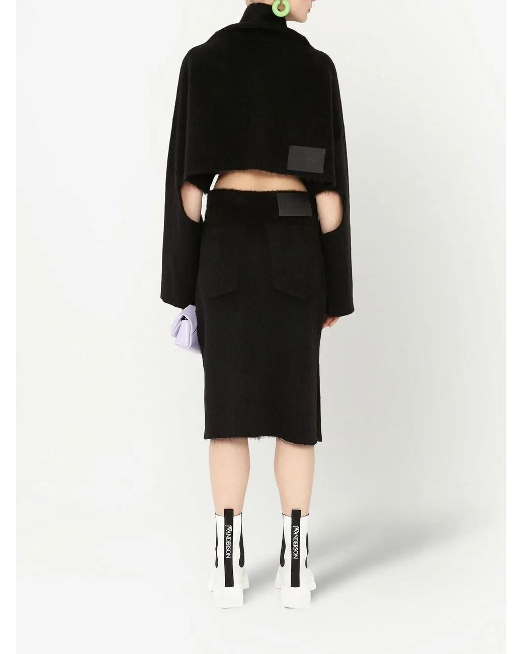J.W. Anderson Black Cut-Out Oversized Cropped Jumper