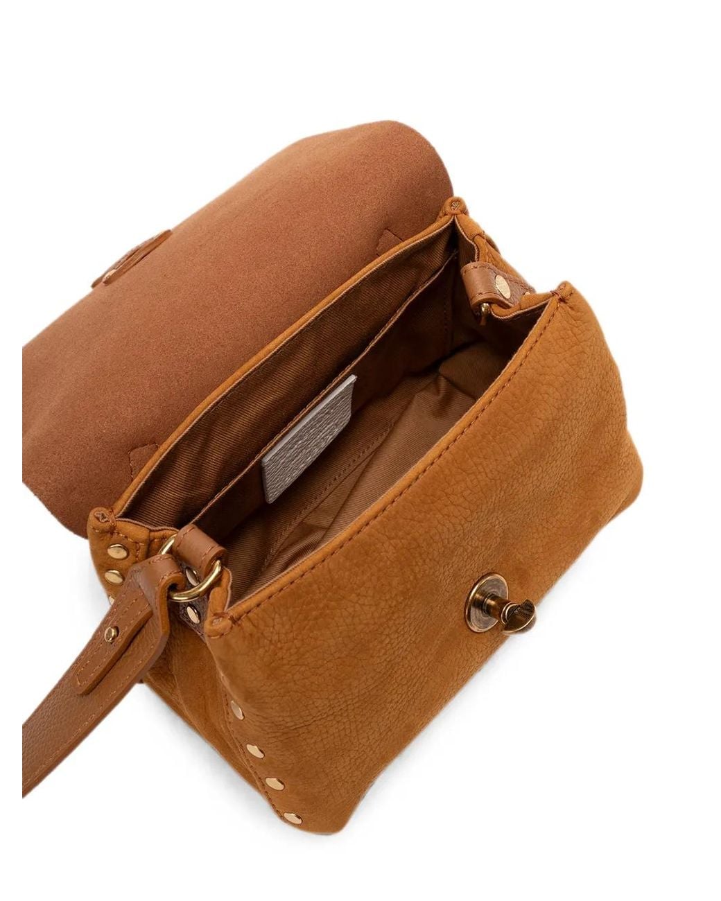 Zanellato Brown Baby Postina Jones Stud-Embellished Handbag