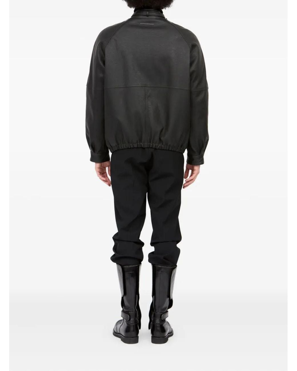 MM6 by Maison Margiela Black Belted Raglan-Sleeve Jacket for men