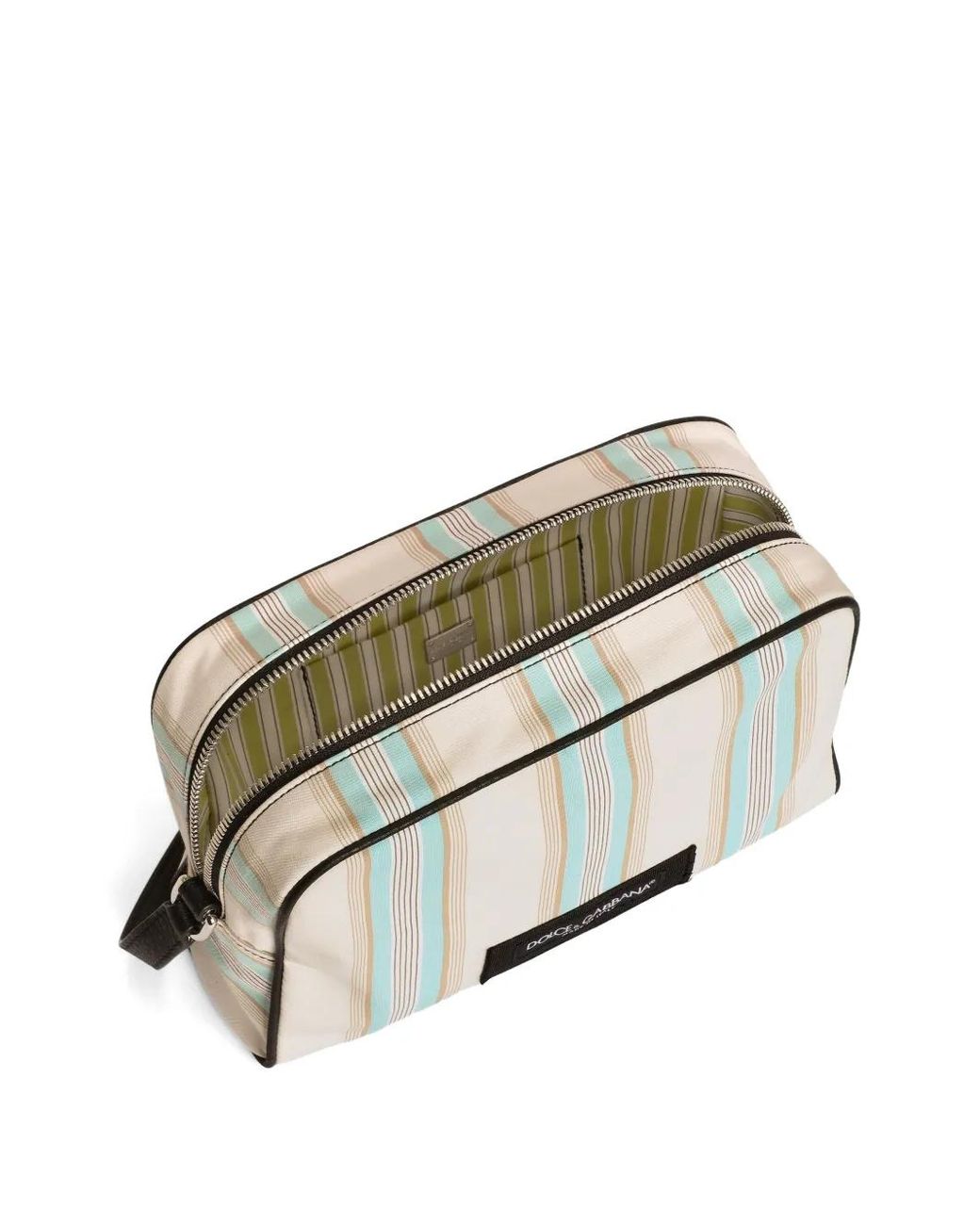 Dolce & Gabbana White Striped Poplin Handbag for men