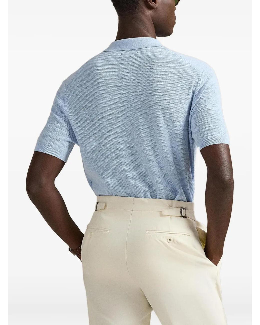Polo Ralph Lauren Blue Polo En Maille Flammée for men