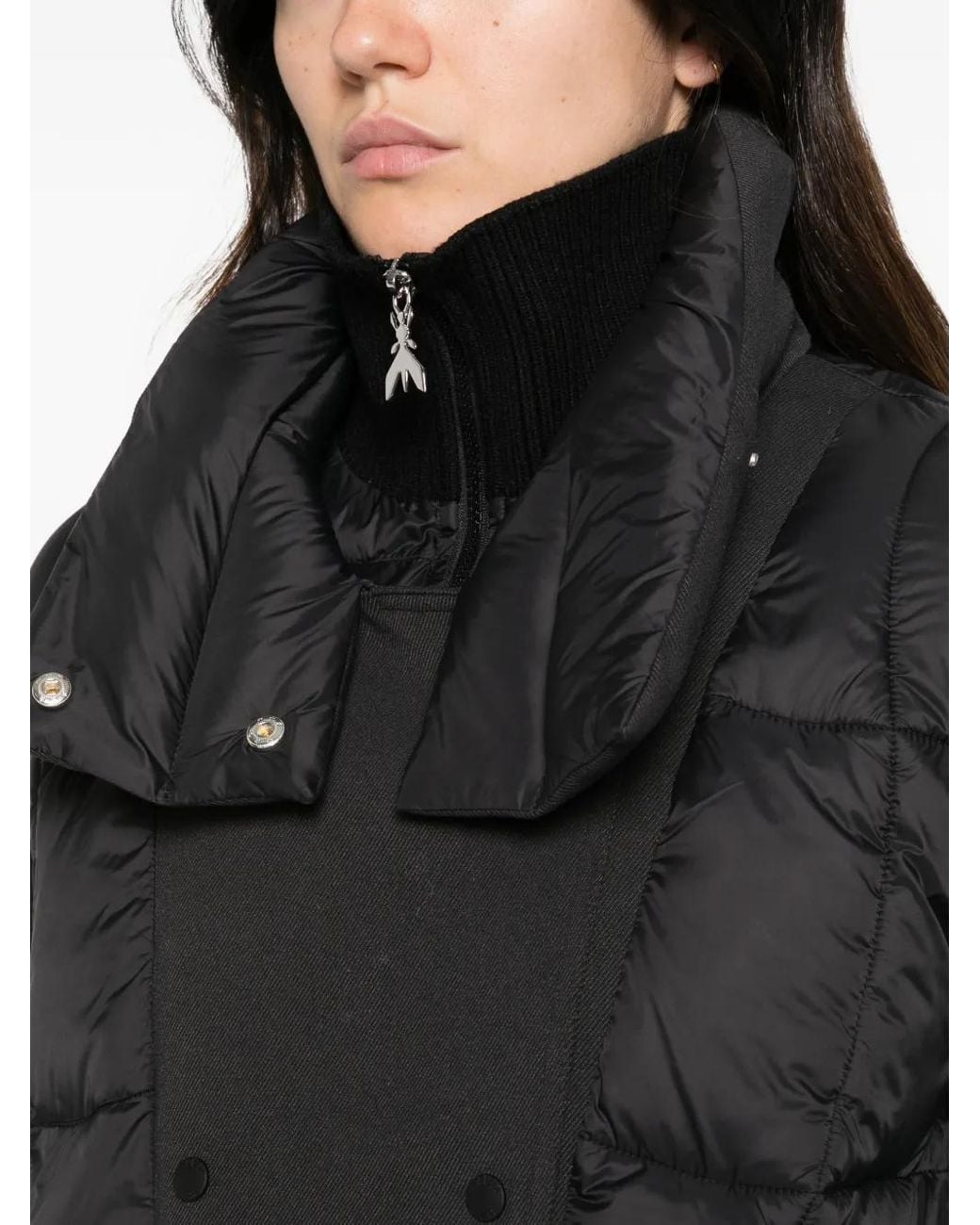 Patrizia Pepe Black Quilted Double-Breasted Jacket