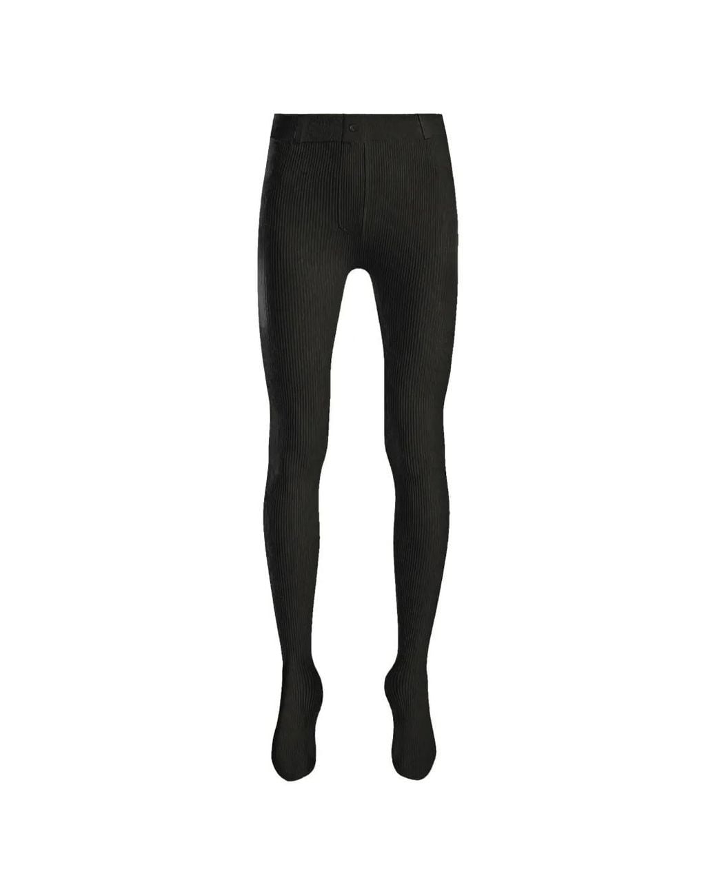 Loewe Black Ribbed-Knit Logo-Patch Trousers