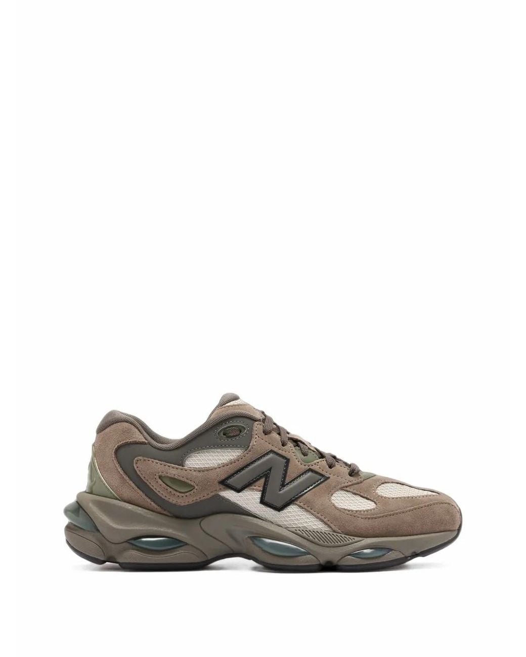 New Balance Gray 9060 Mesh-Panelled Sneakers
