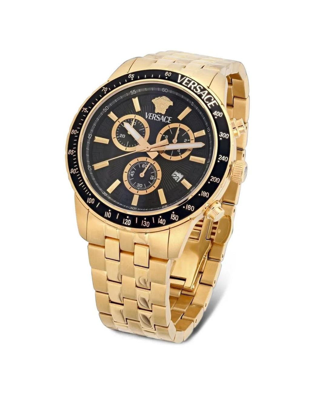 Versace Metallic Chronograph 44Mm Watch for men