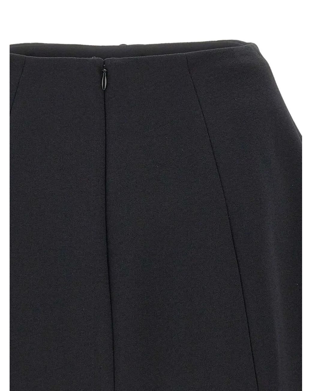 Blumarine Black Flower-Embellished Mini Skirt