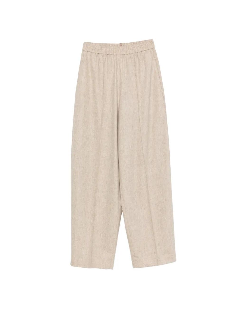 Fabiana Filippi White Pressed-Crease Elasticated-Waist Trousers