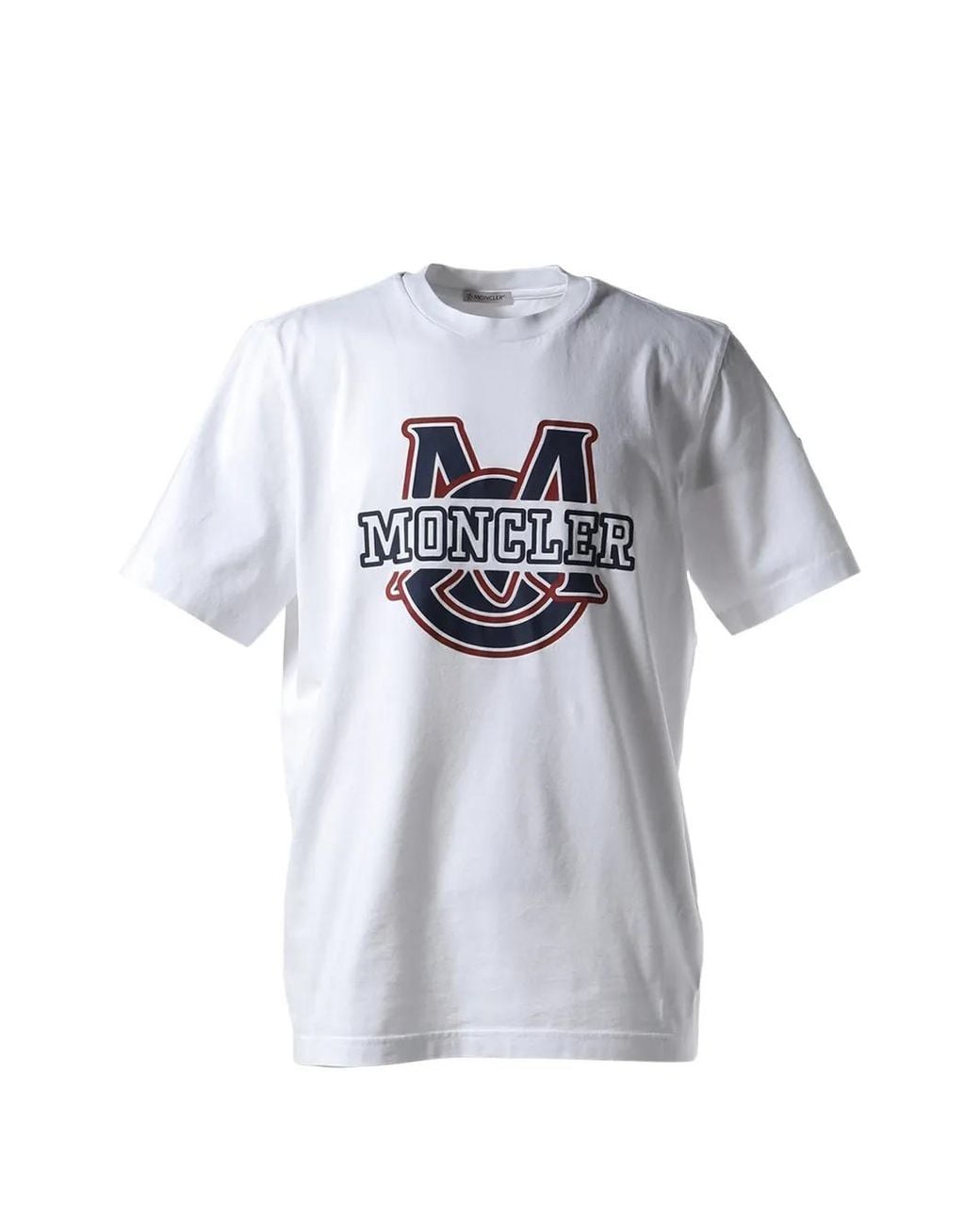 Moncler Gray Logo-Print Cotton T-Shirt for men