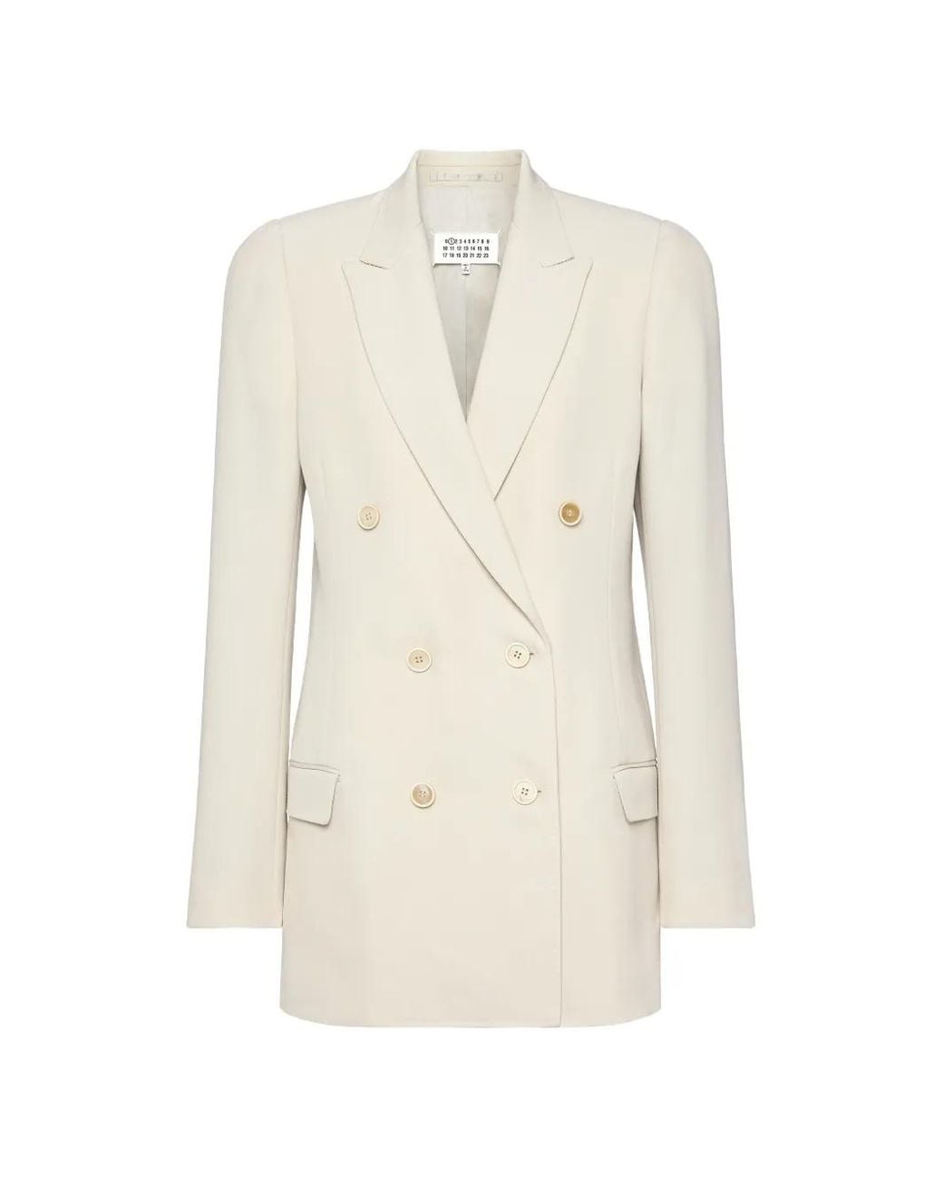 Maison Margiela White Double-Breasted Blazer