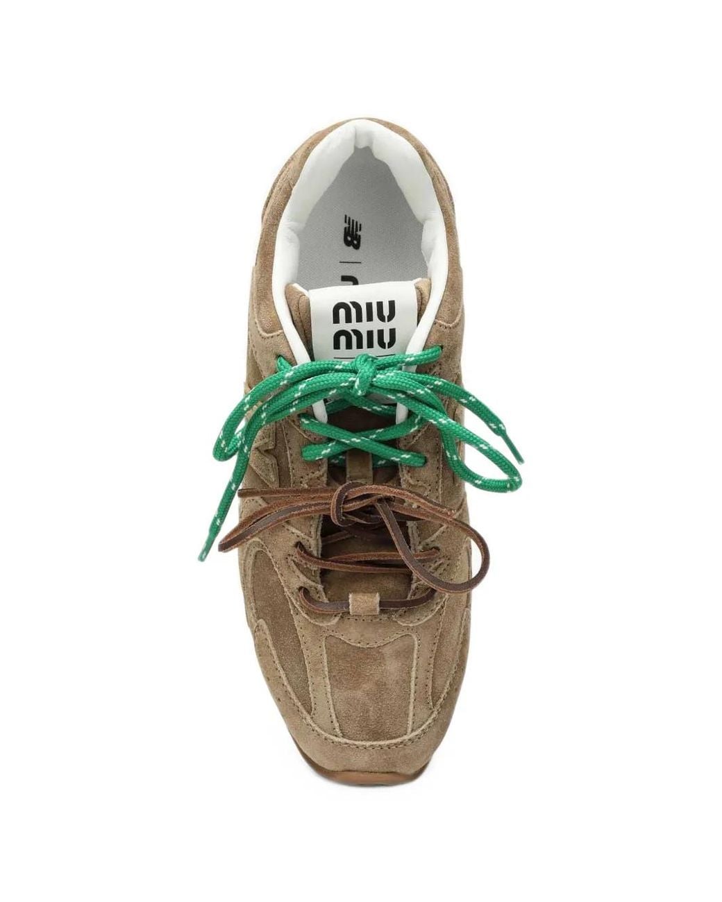 Miu Miu Green X New Balance 530 Sl Suede Sneakers