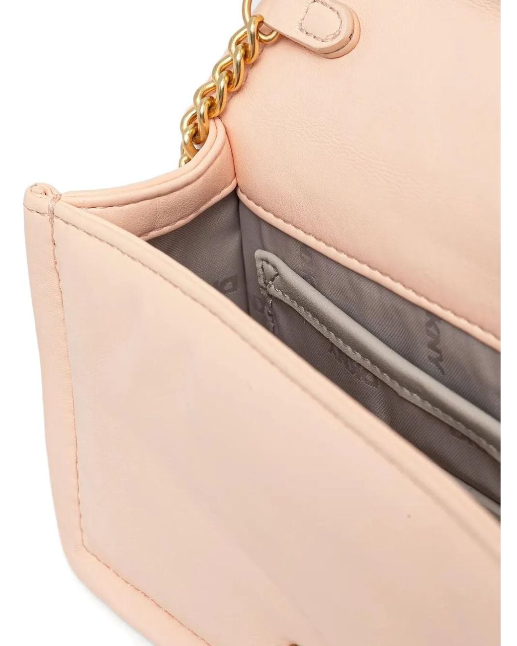 DKNY Natural Maggie Logo-Lettering Chain Bag