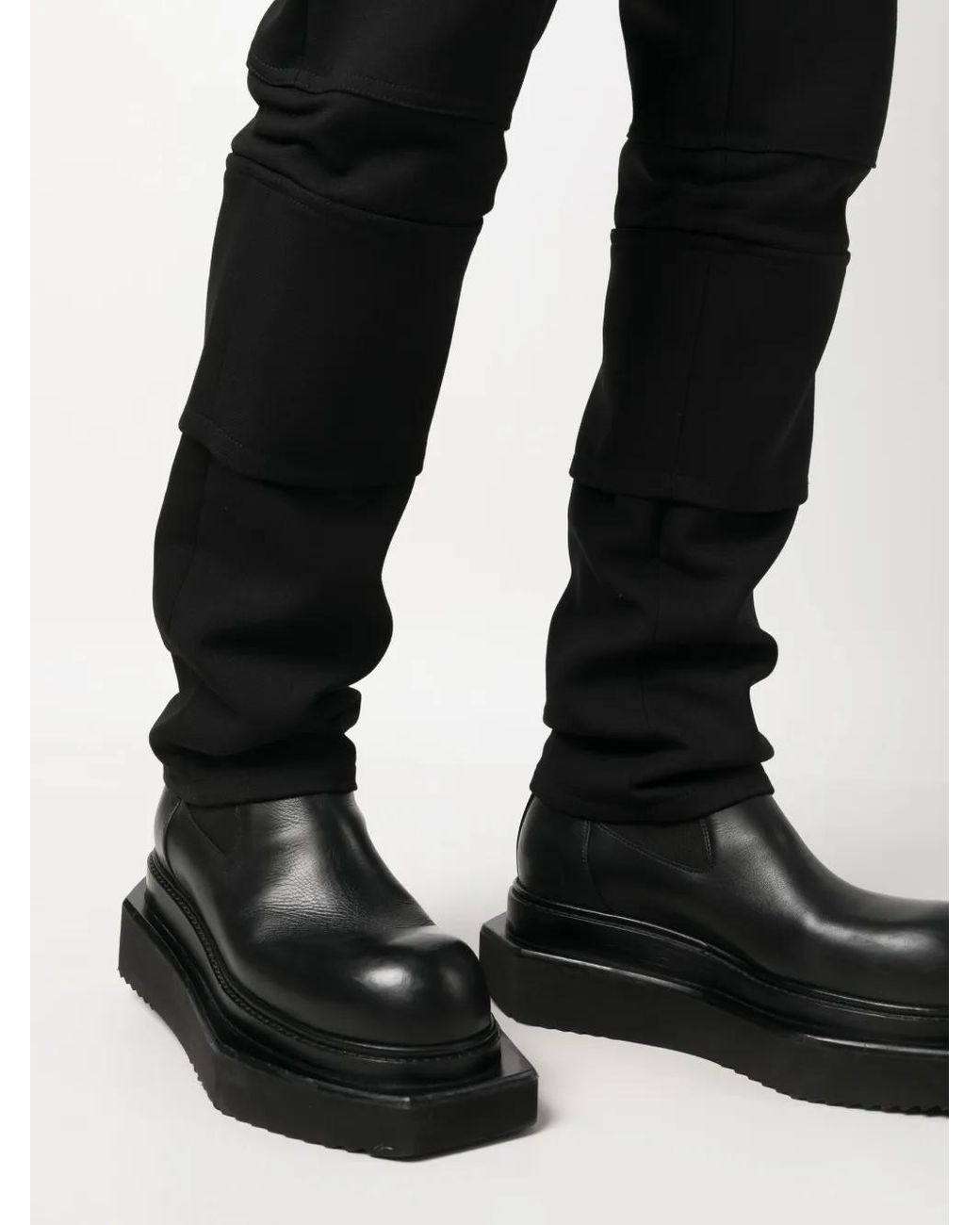 Ambush Black Panelled Slim-Fit Trousers for men