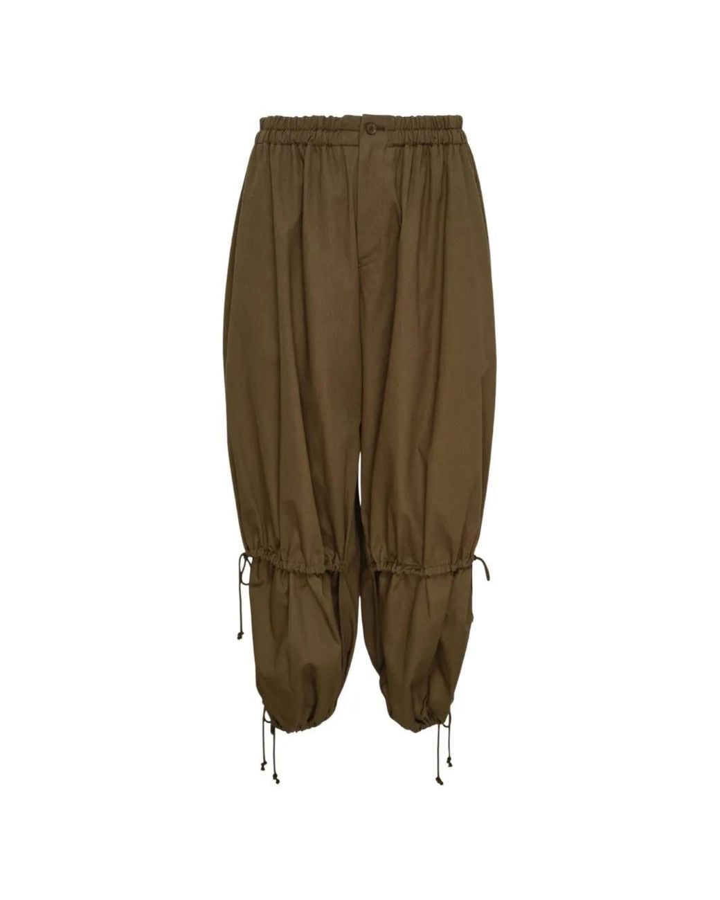 Y's Yohji Yamamoto Green Drawstring-Hem Balloon Trousers