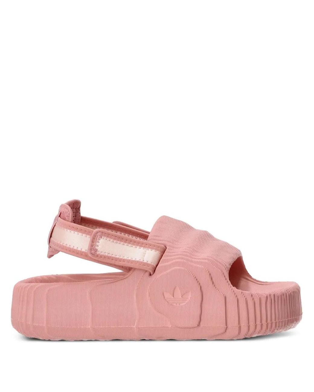 Adidas Pink Adilette Textured-Sole Slingback Sandals