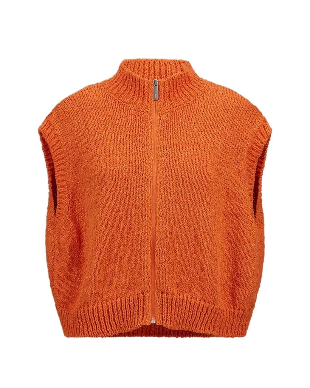 Chaleco Con Cremallera Laminar de color Orange