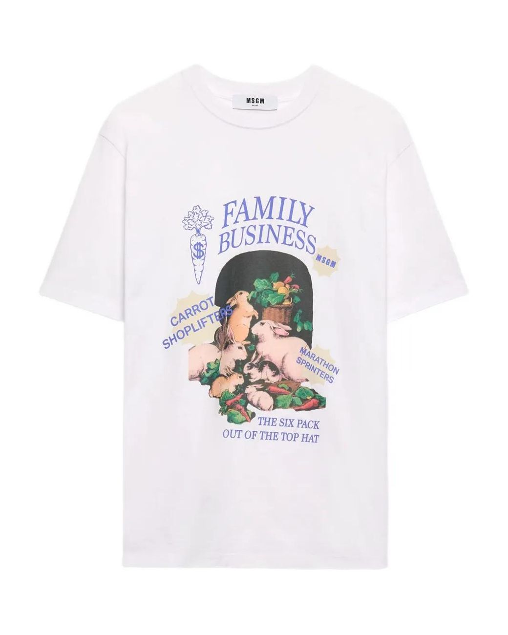 MSGM White Graphic-Print T-Shirt