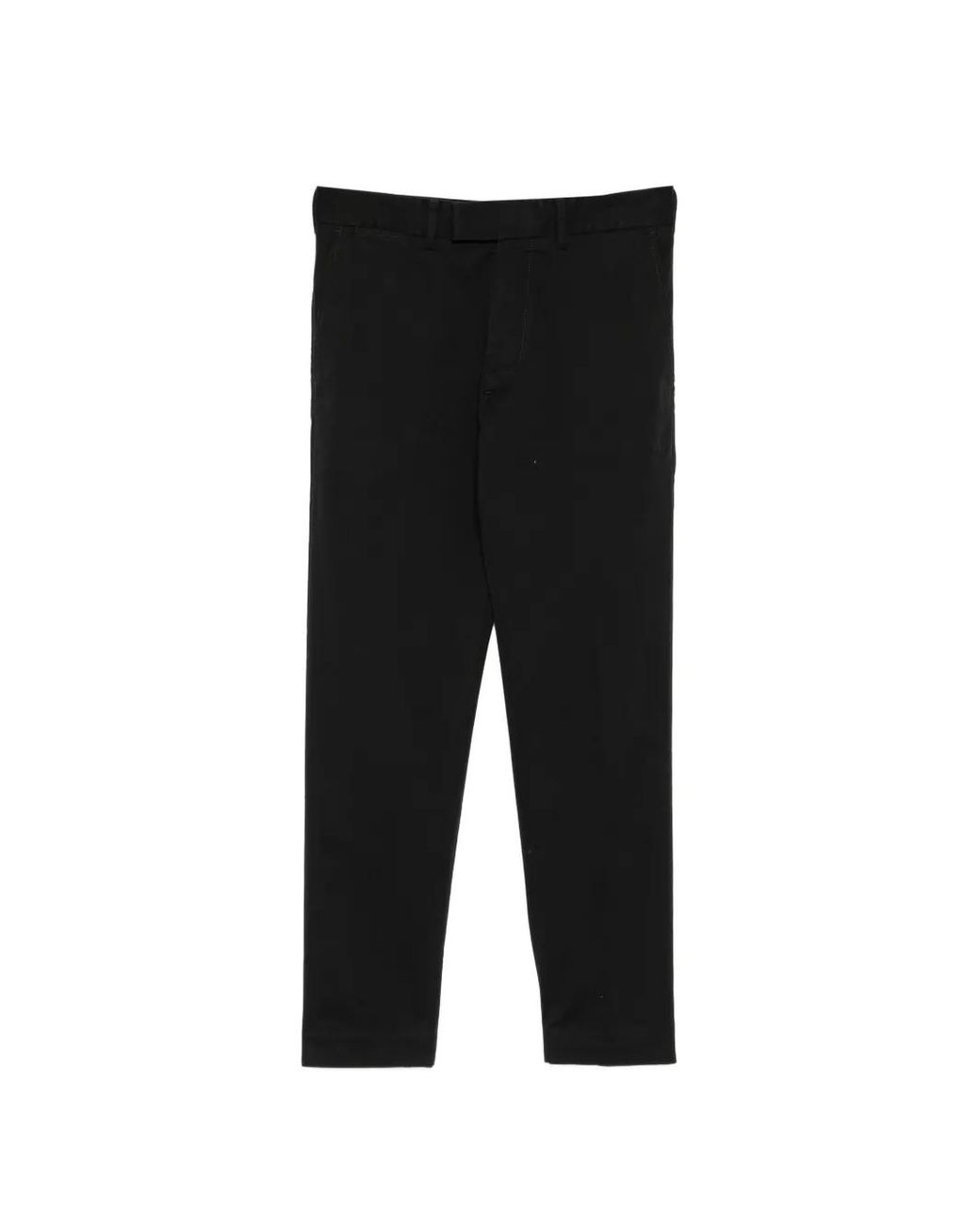 Tom Ford Black Stretch Cotton Chino Trousers With Logo Patch On The Back for men
