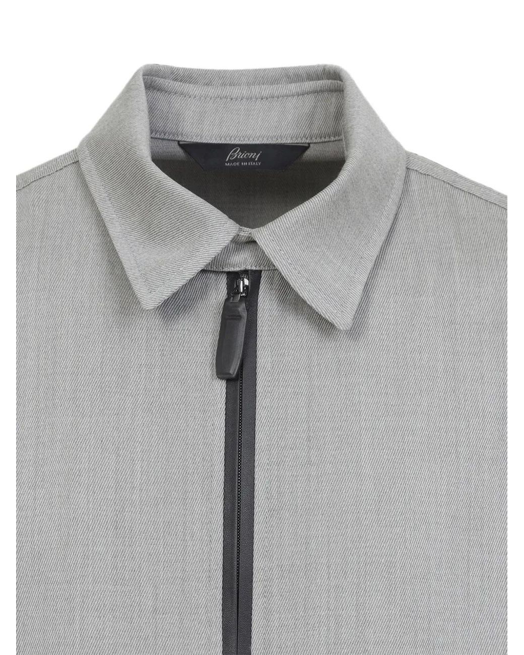 Brioni Gray Wool Zip-Up Jacket for men