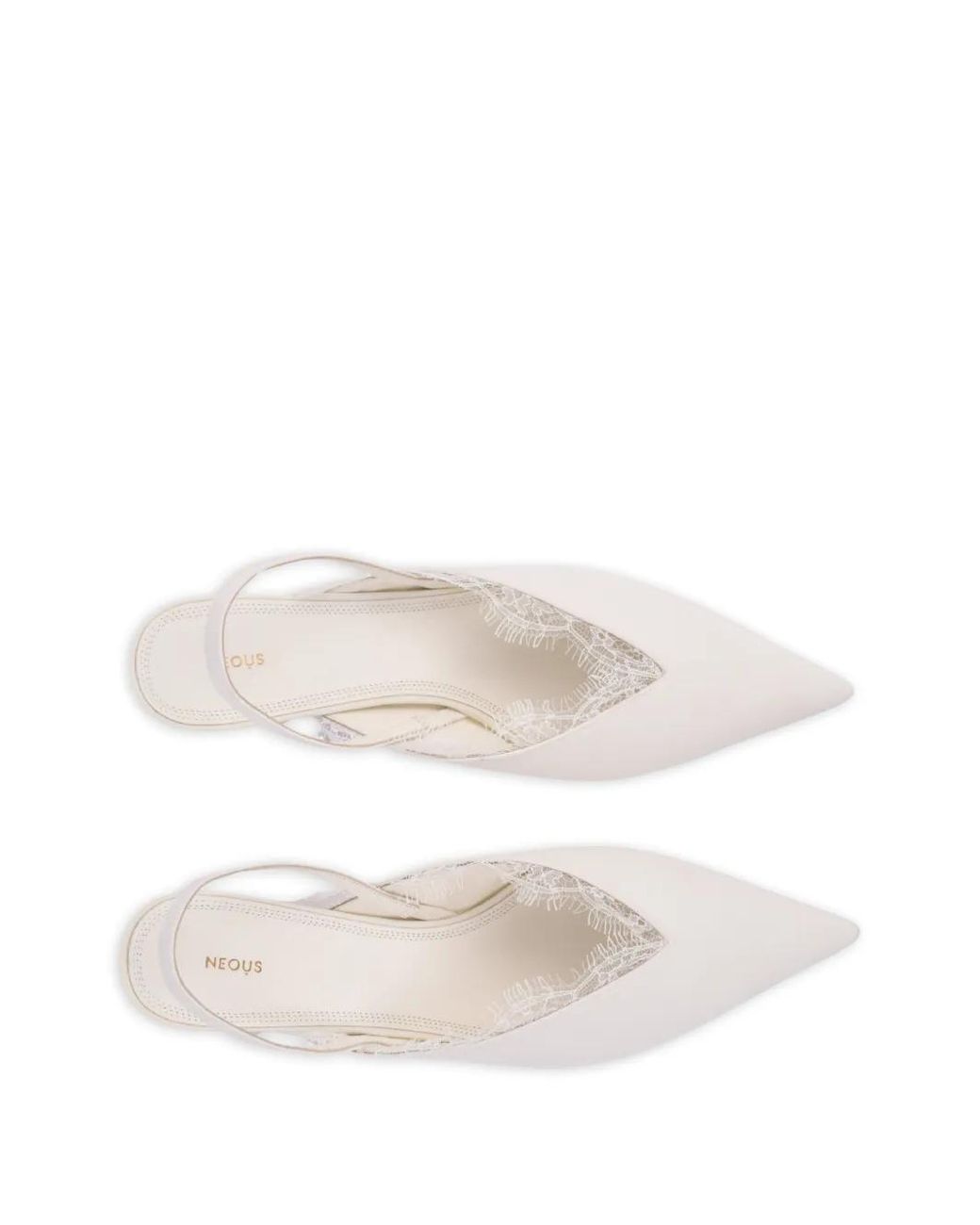 Neous White Slingback Heeled Pumps