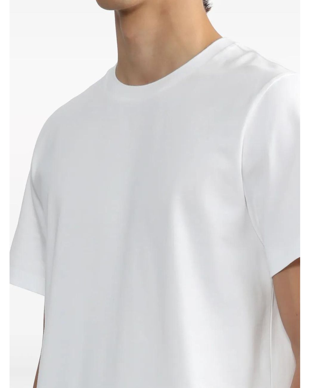 Thom Browne White Side-Slit Relaxed Cotton Tee for men