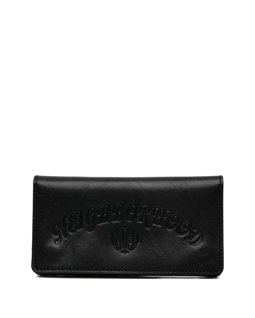 Neighborhood Black Logo-Embossed Chain Wallet for men
