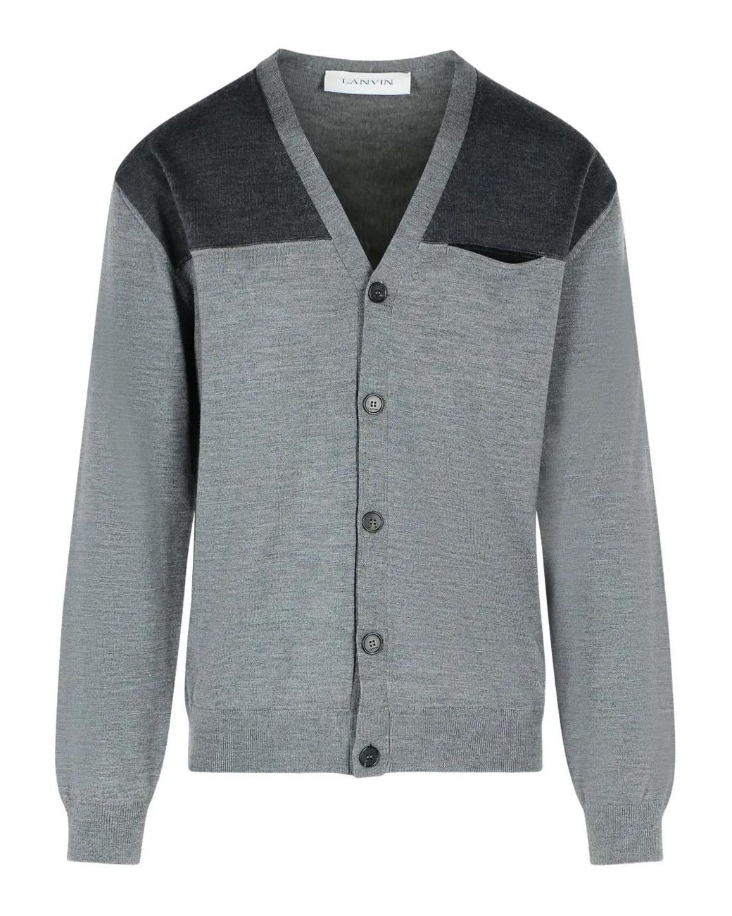 Cárdigan Con Cuello En V Lanvin de hombre de color Gray