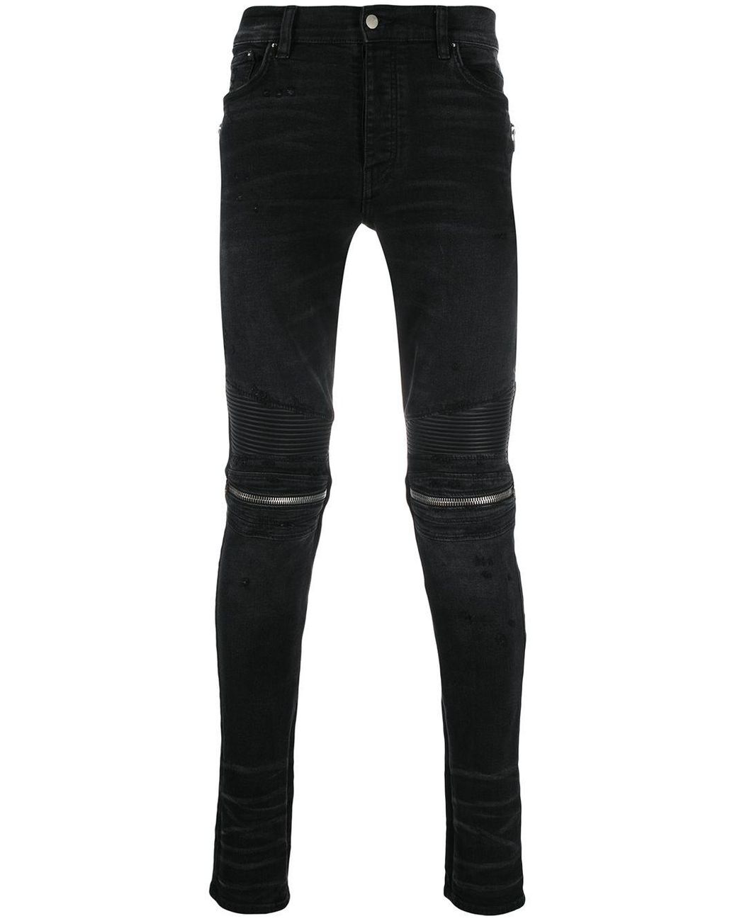 Amiri Knee Zip Skinny Jeans in Black for Men | Lyst