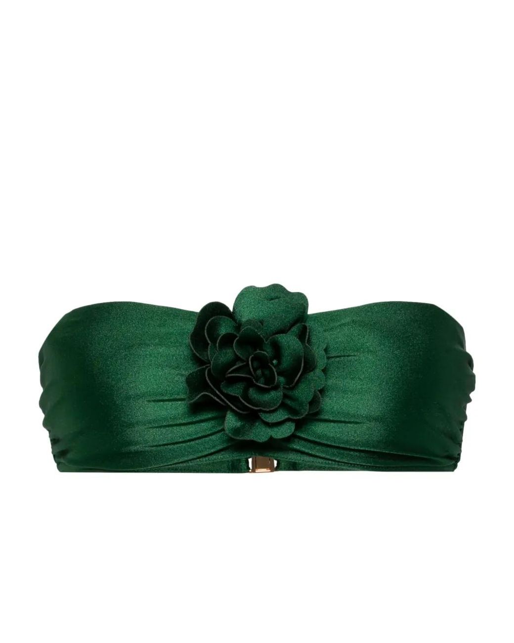 Zimmermann Green Waverly Floral-appliquè Bikini Top
