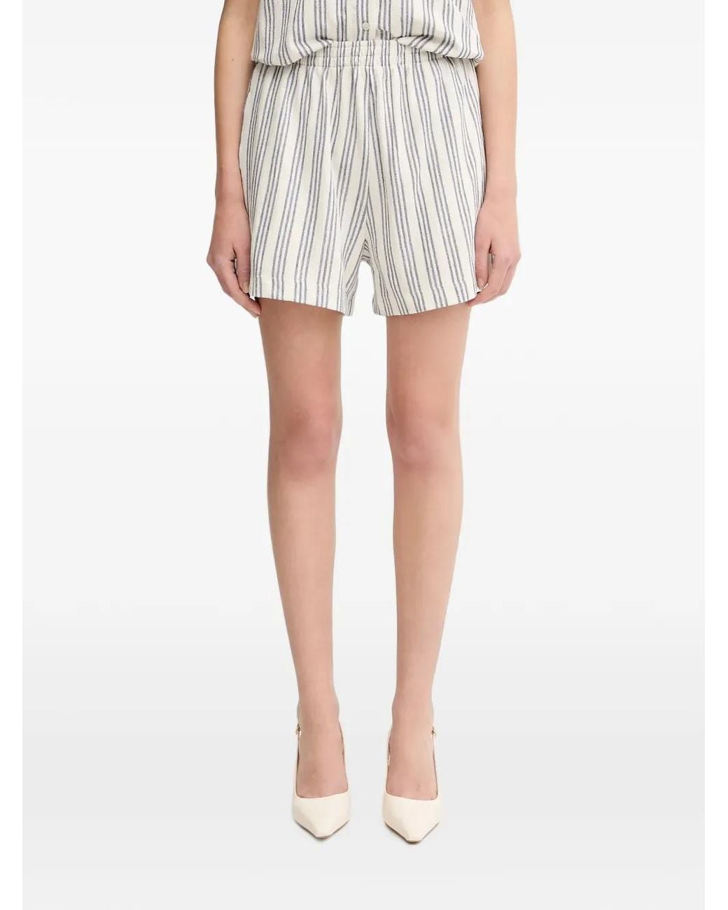 Samsøe & Samsøe White Sakaja Striped Shorts